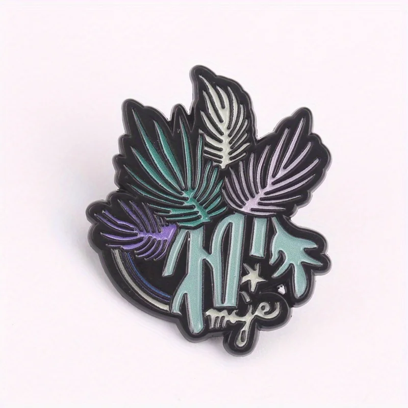 Reverie pin esmaltado botánico de hojas degradadas - imagen 4