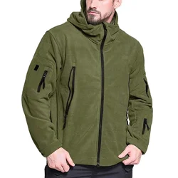Chaqueta Hardshell Hombre Forro Polar Impermeable Capucha Cuello Alto