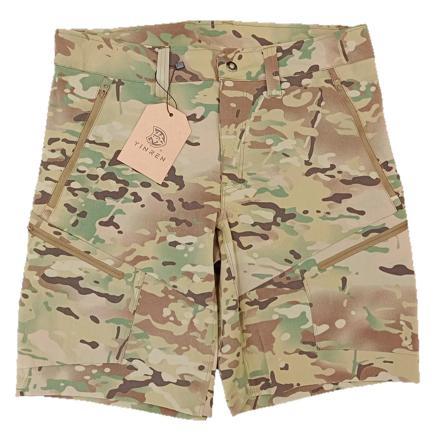 Tom pantalones cortos tácticos elásticos camuflaje cáscara naranja