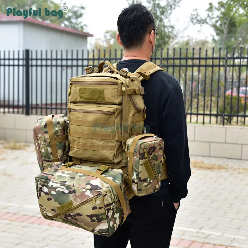 Mochila táctica MOLLE impermeable camuflaje extensible carga - imagen 5