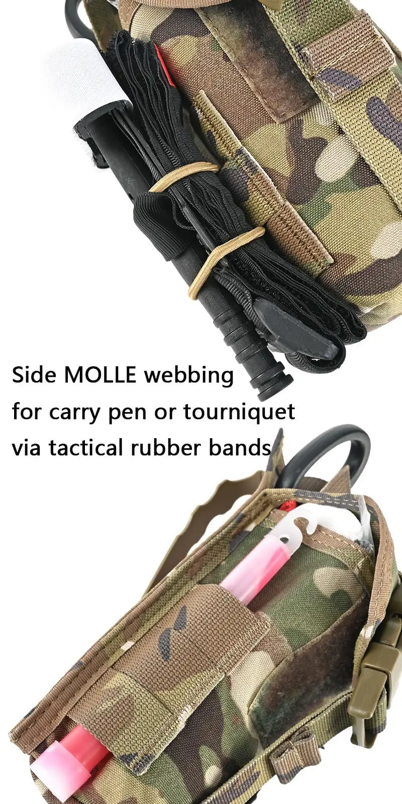 Laterales con tiras MOLLE y clips de fijación