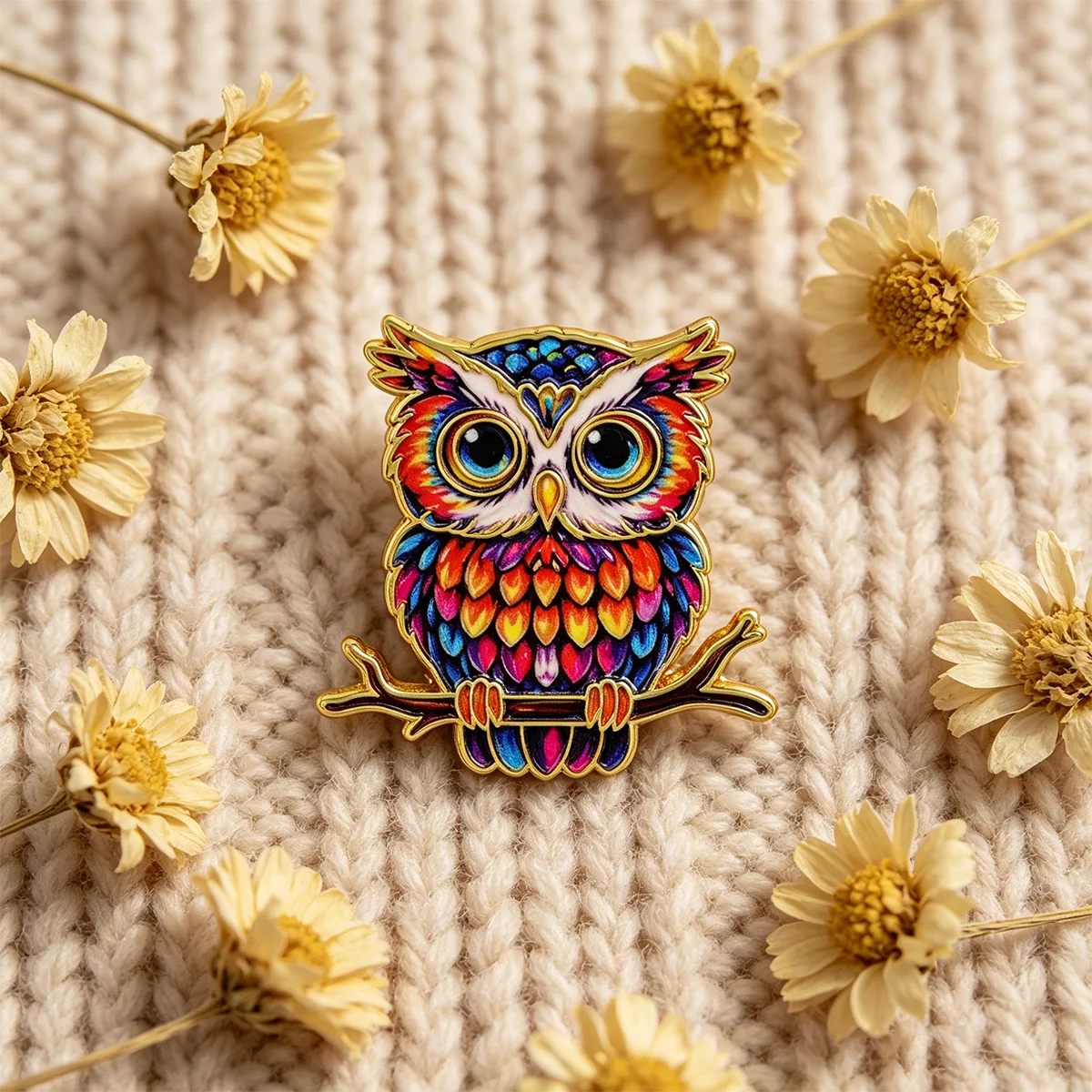 Set 5 pins solapa búho esmaltados – Insignias metálicas bordado dibujos animados - imagen 5