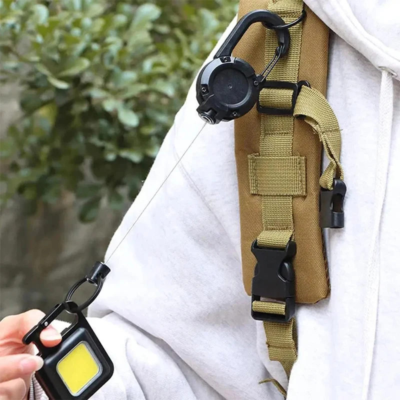 Llavero táctico antirrobo retráctil con mosquetón para mochila - imagen 4
