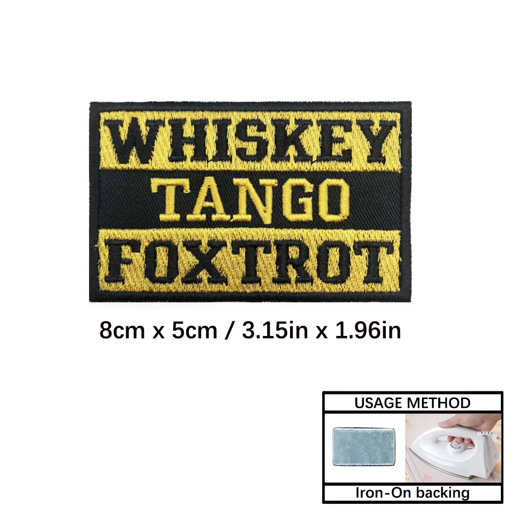 Parche Foxtrot militar bordado Whisky y Tango, termoadhesivo o velcro - imagen 4