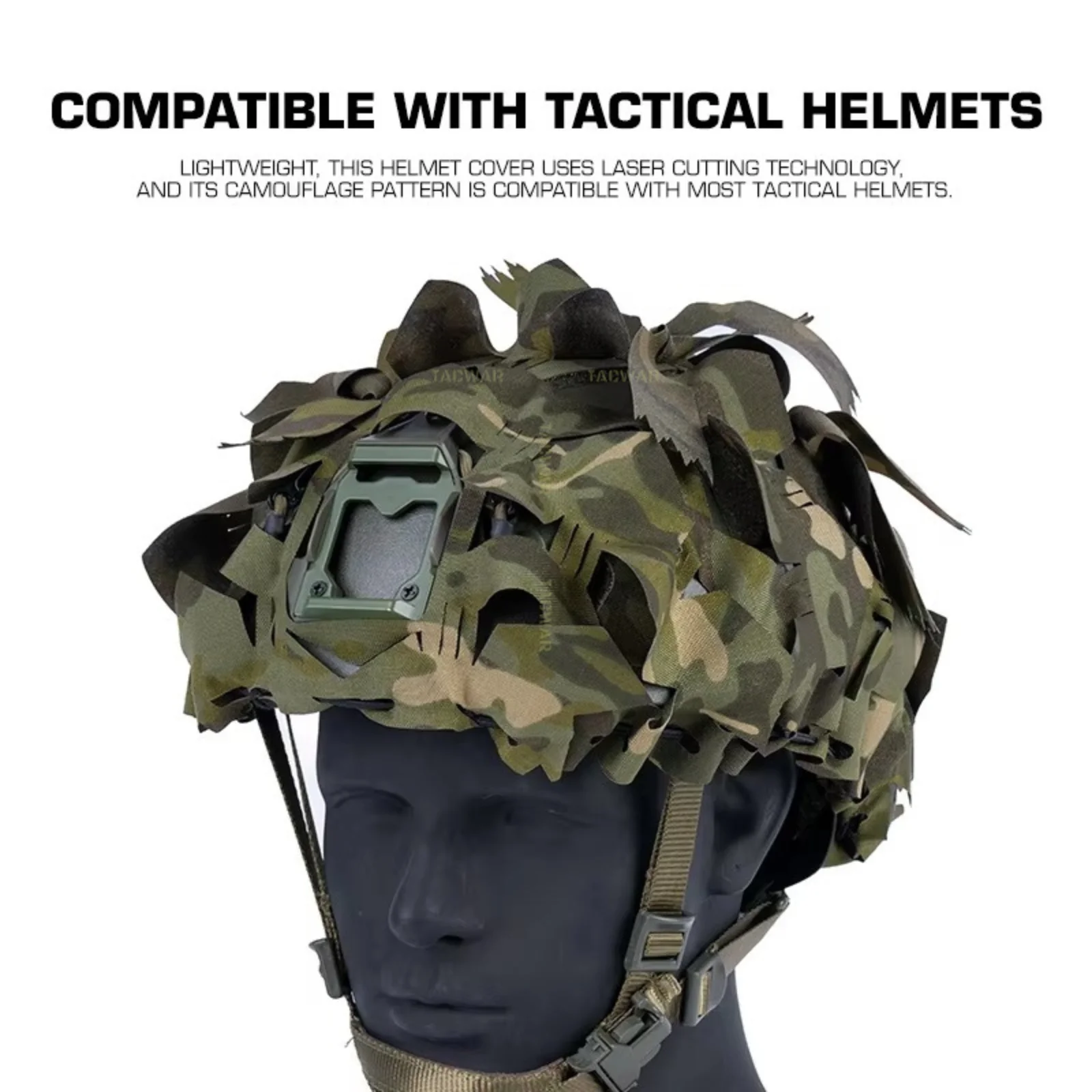 Cubierta de casco táctica 3D camuflaje ligera con corte láser airsoft - imagen 3