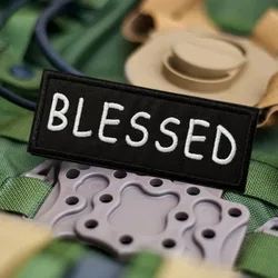 Parche táctico Blessed Morale bordado con velcro para mochila