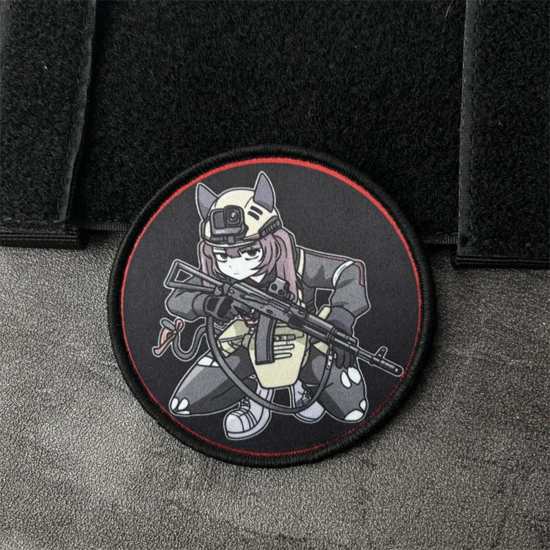 Parche táctico de chica anime con velcro para mochila o uniforme - imagen 5