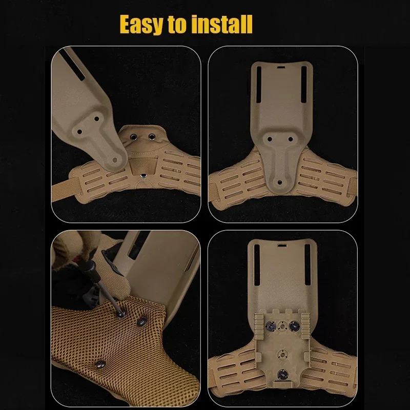 Funda táctica pierna MOLLE desmontable extracción rápida Airsoft caza - imagen 5