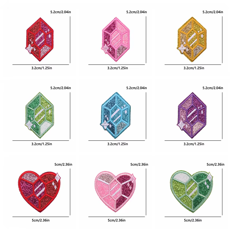Parche termoadhesivo bordado corazón diamantes – Estilo vaquero occidental - imagen 2
