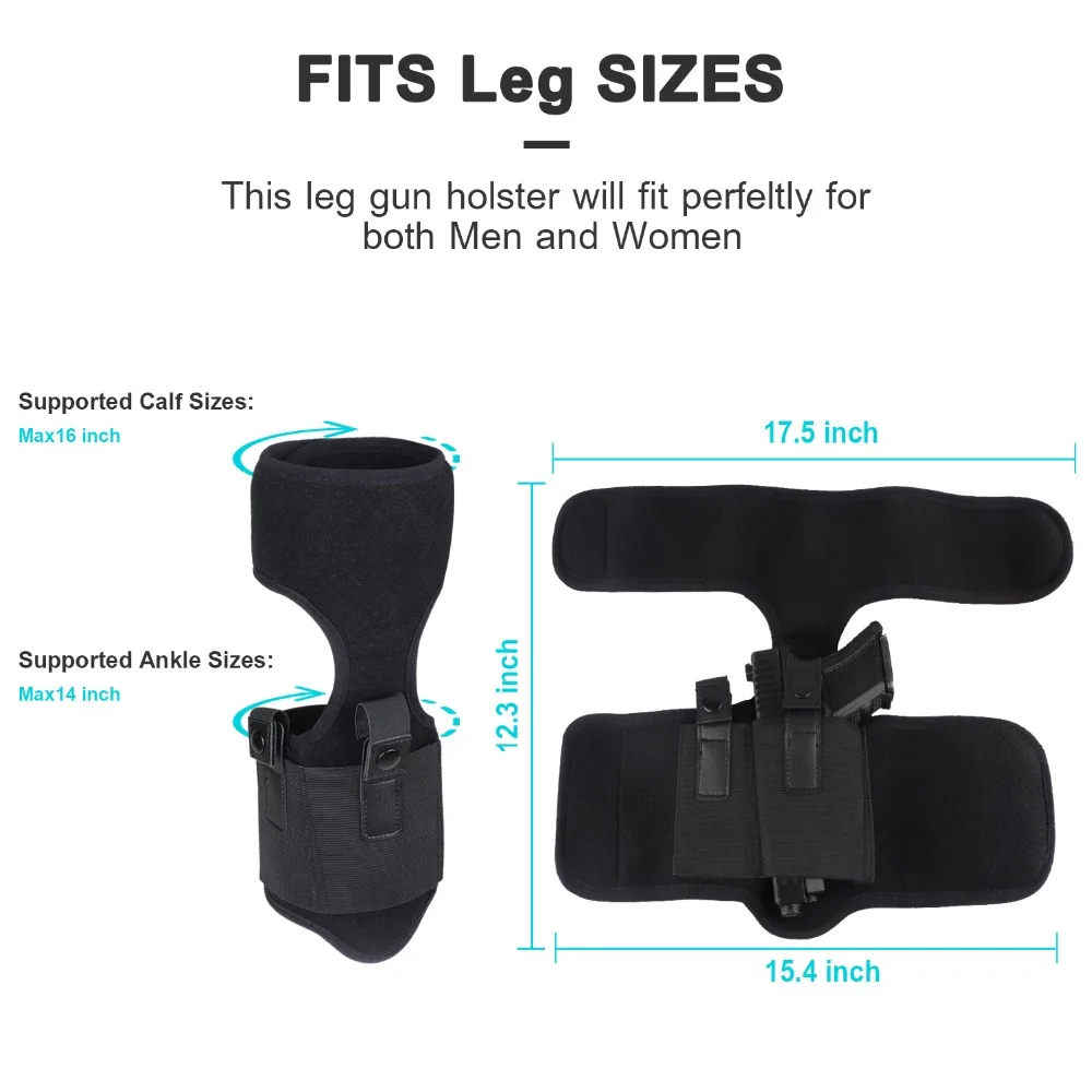 Funda táctica pistola para pierna portación oculta elástica negra - imagen 3