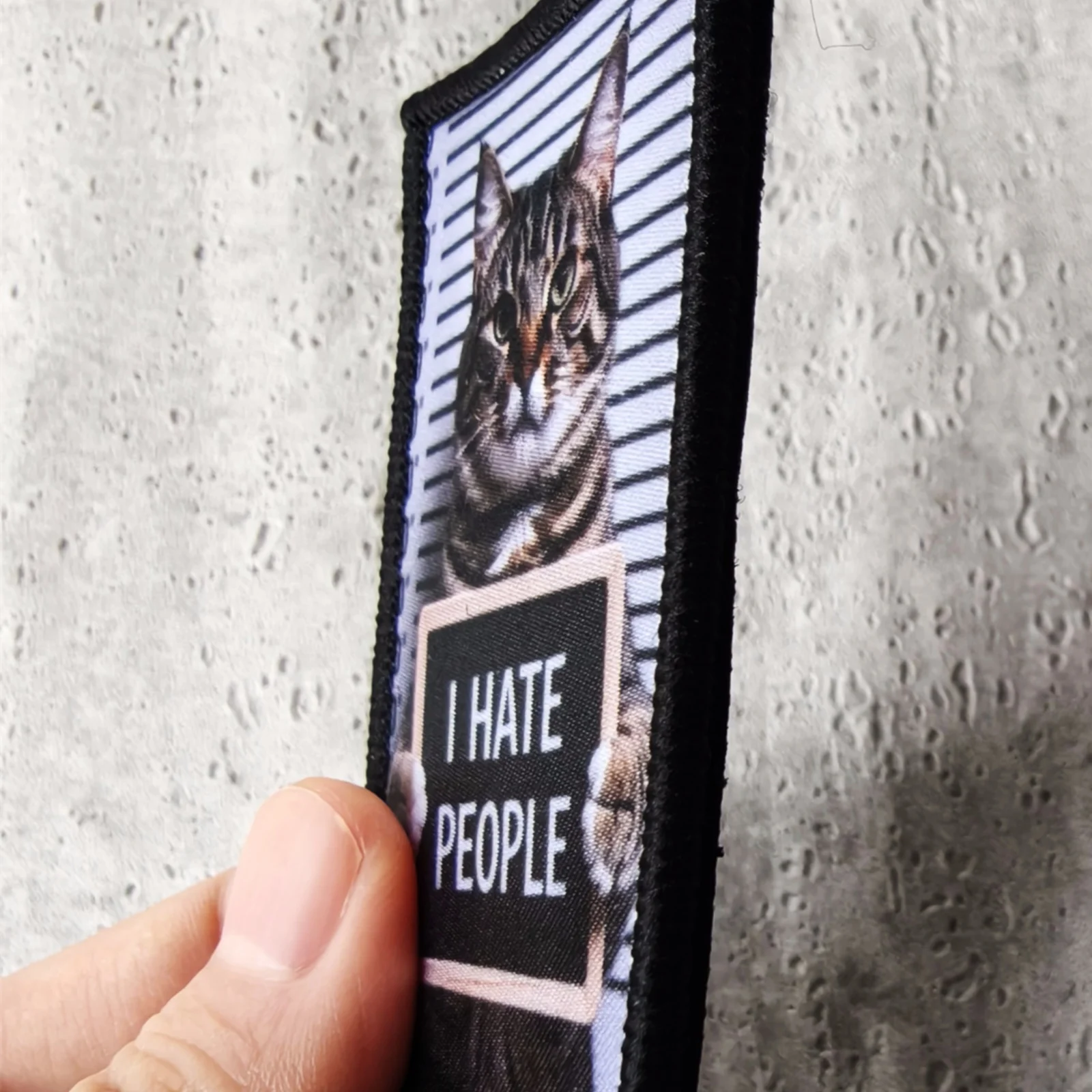 Parche táctico de gato I Hate People con cierre de gancho y bucle - imagen 3