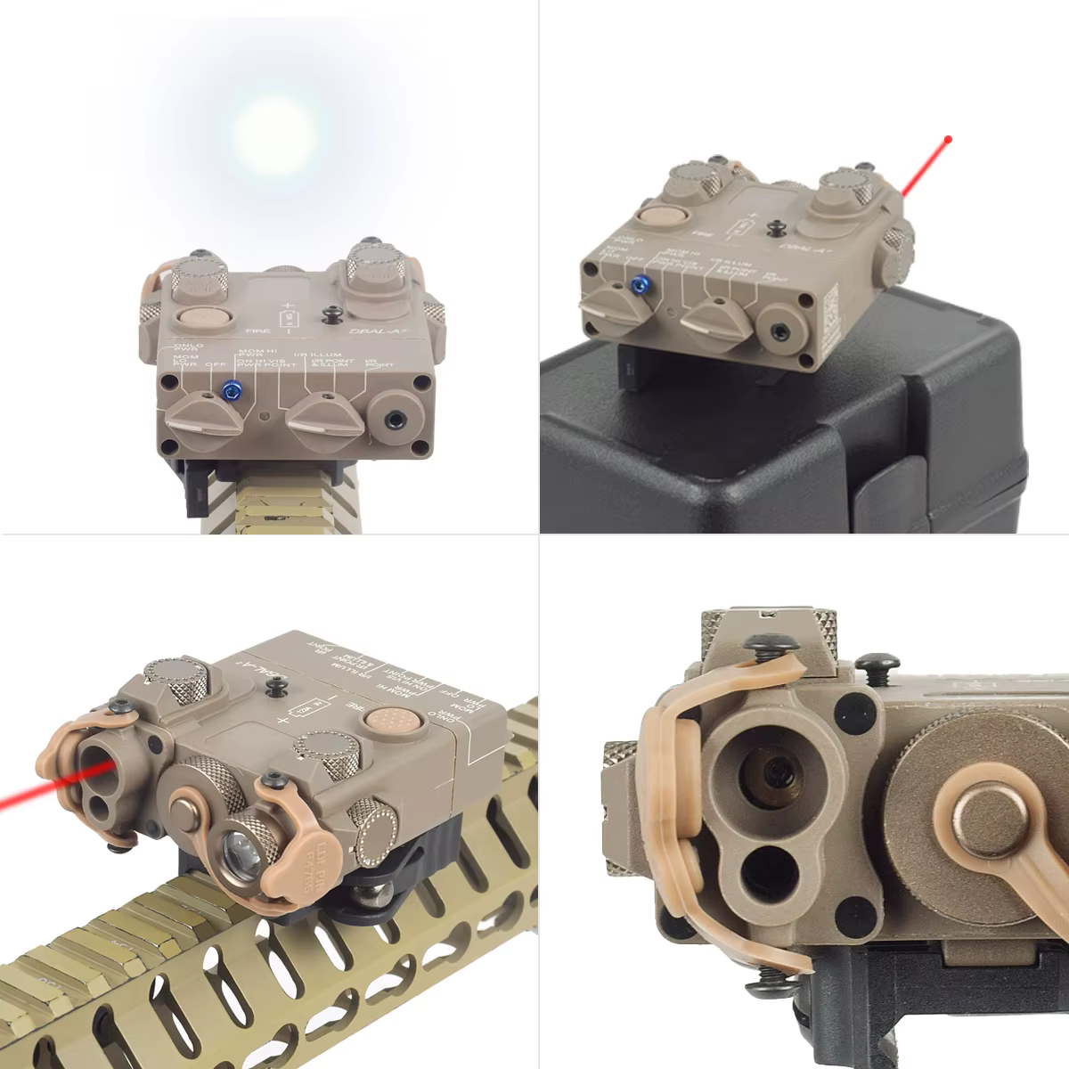Linterna táctica DBAL-A2 mira láser roja/verde PEQ-15 para rifle airsoft - imagen 2