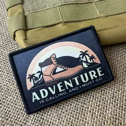 Parche táctico para botas La aventura me llama con gancho y bucle