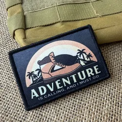 Parche táctico para botas La aventura me llama con gancho y bucle