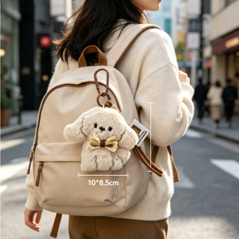 Llavero peluche Bichón Frisé – Colgante estético para mochila y llaves - imagen 3