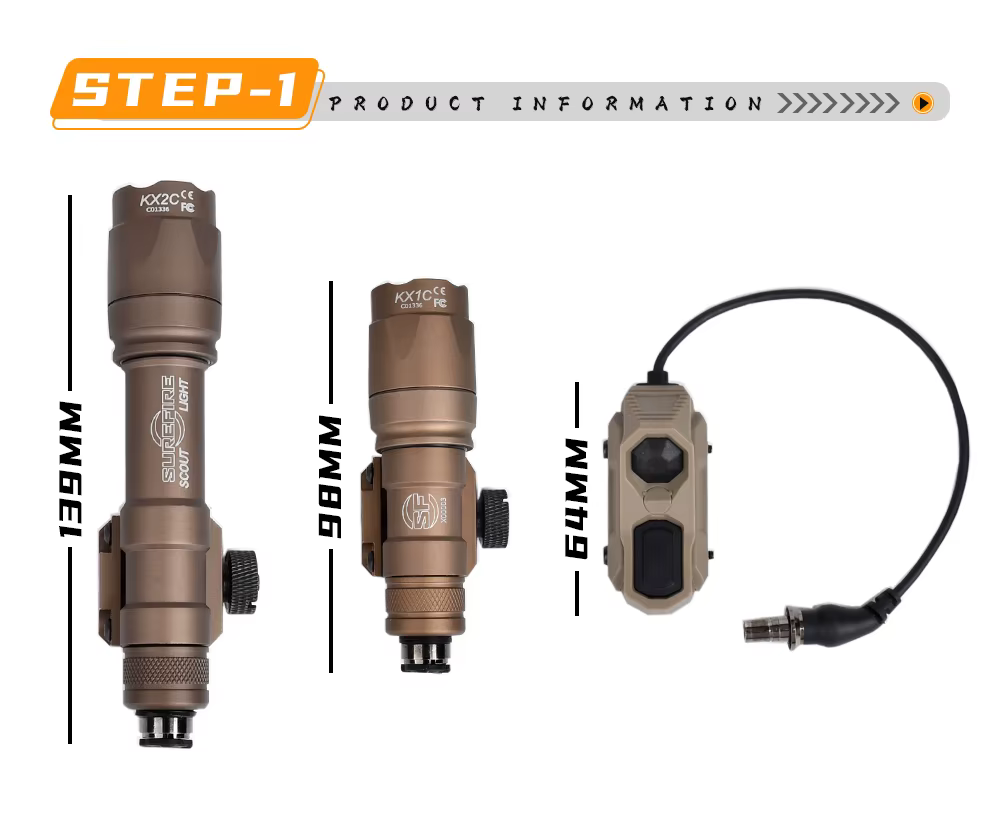 Linterna con interruptor remoto Axon para riel 20mm
