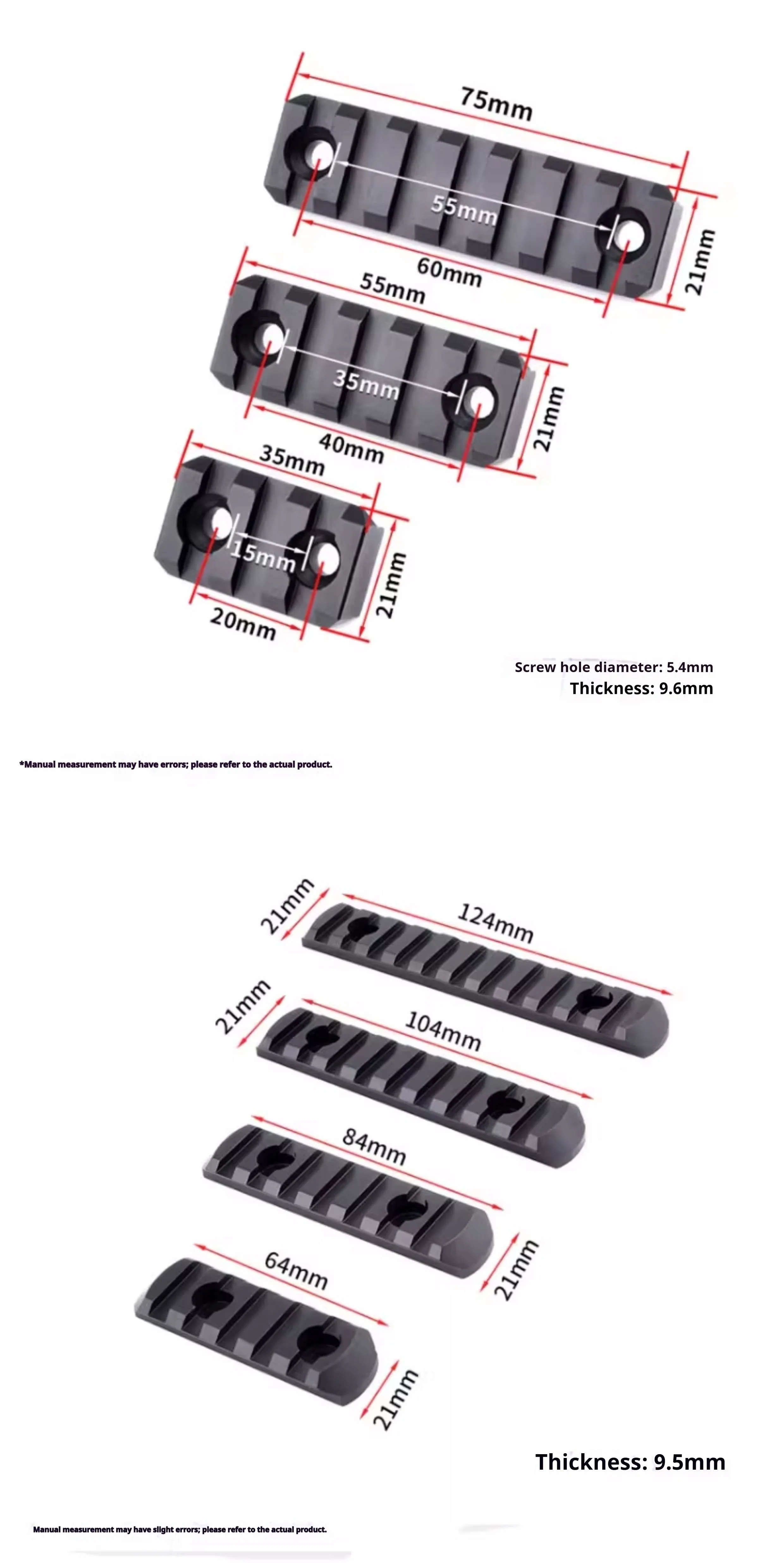 Perfil y estructura del guardamanos/riel