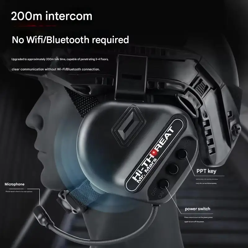 Casco táctico infantil con auriculares comunicación y walkie-talkie