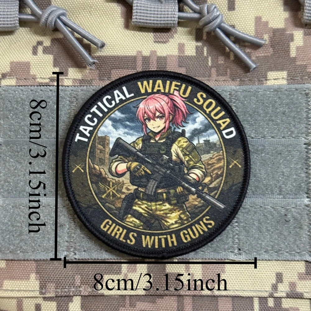 Parches tácticos gancho y bucle estilo anime con armas para ropa - imagen 4