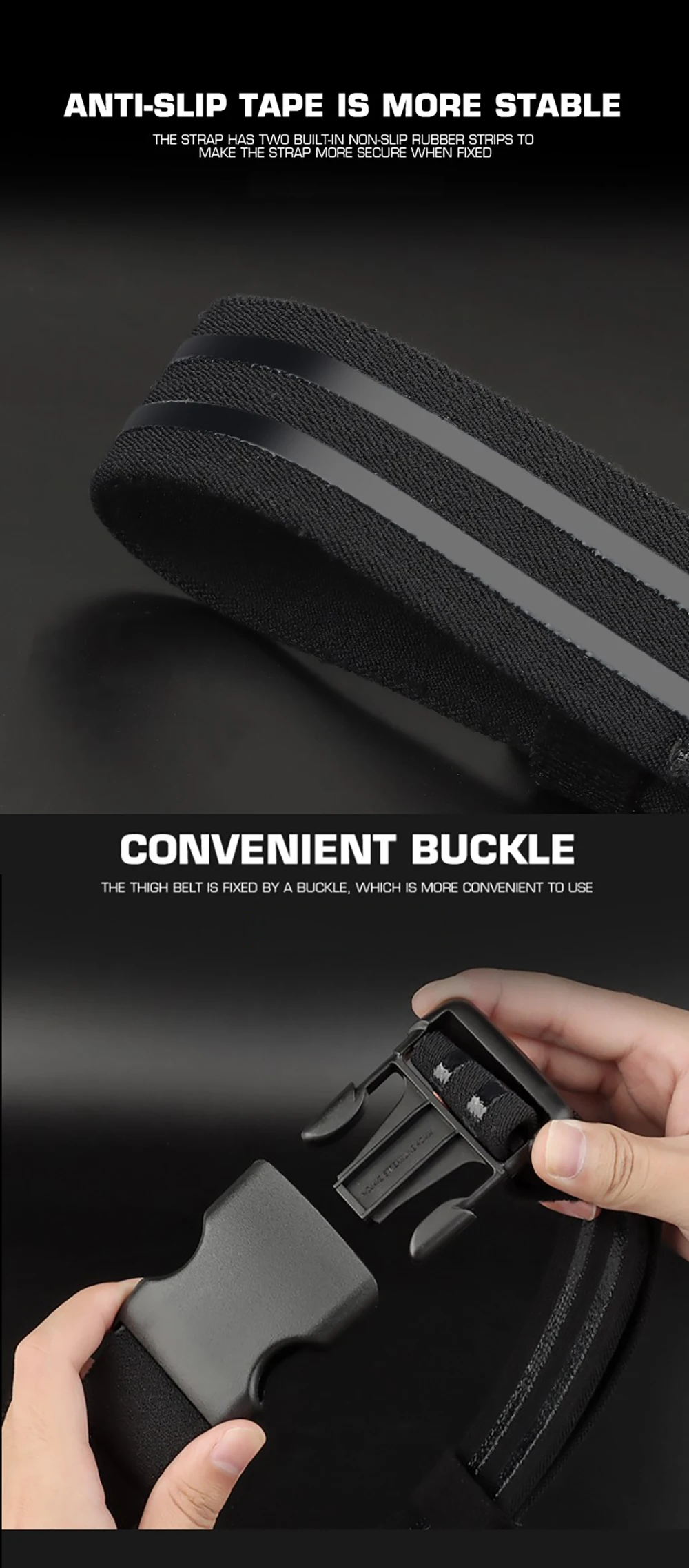 Cinturón táctico elástico para fijar una funda a la pierna