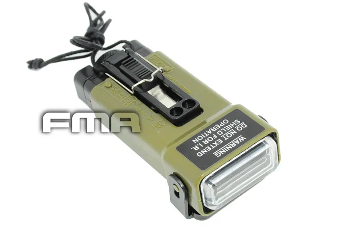 Luz estroboscópica táctica verde oliva, vista general