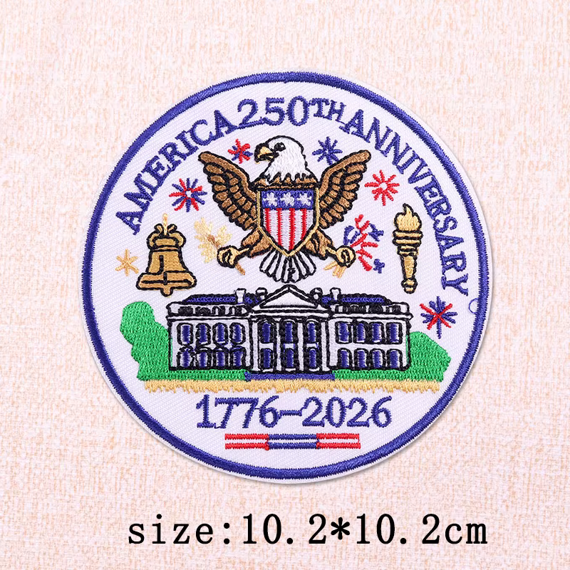 Parche bordado corazón águila americana y cuadros termoadhesivo - imagen 2