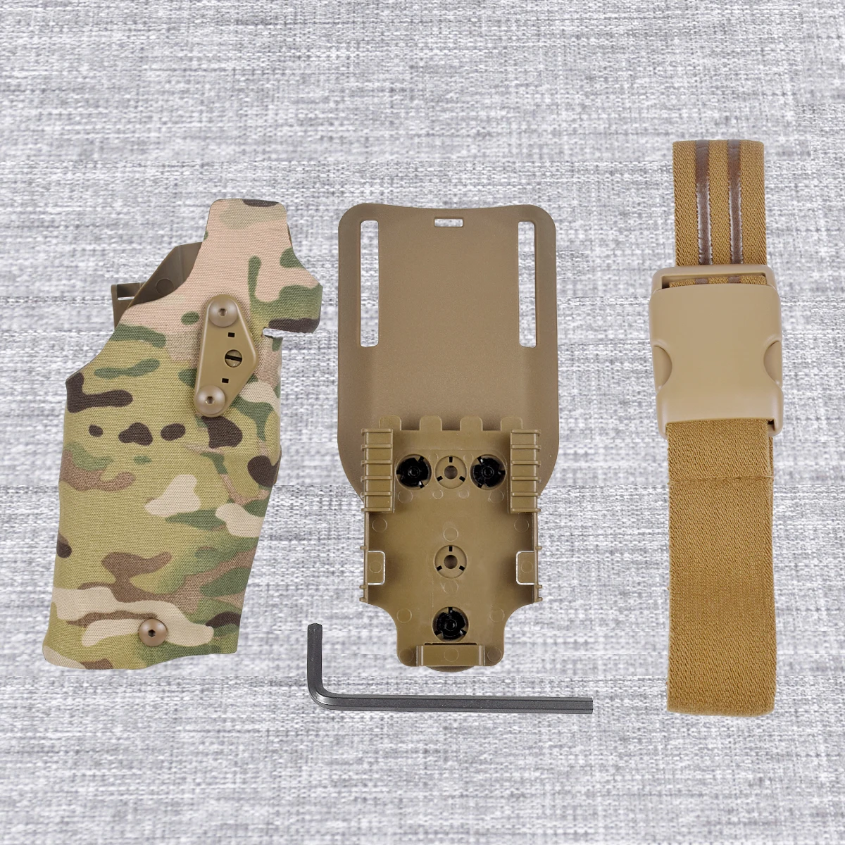 Funda táctica Glock 17 – Correa de pierna con sistema MOLLE