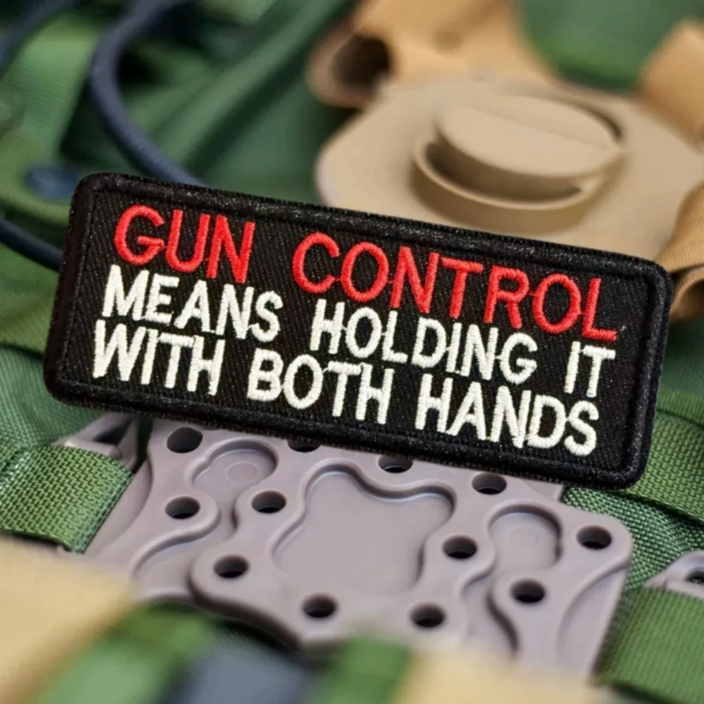Parche táctico bordado con gancho y bucle – Control de armas