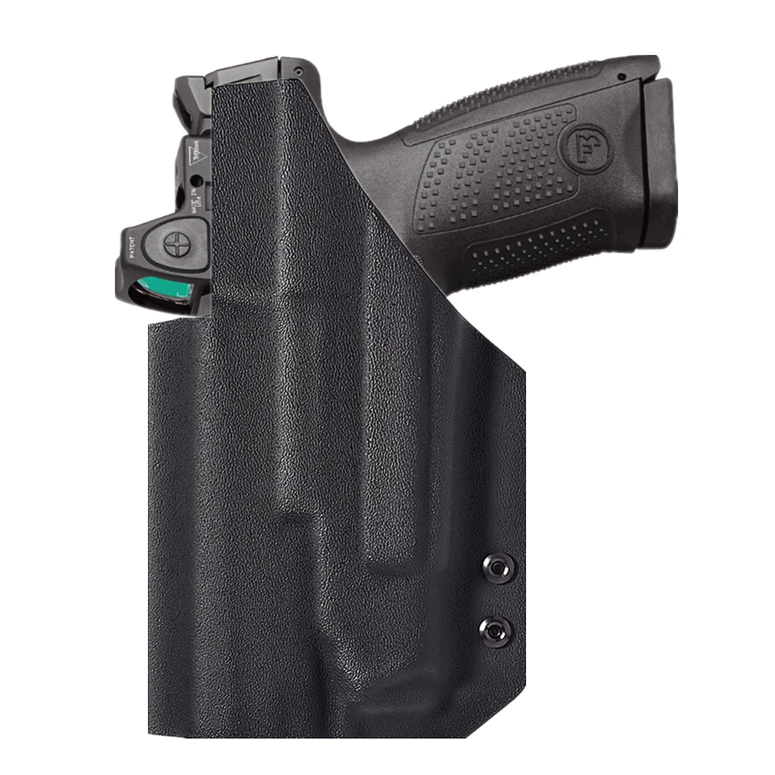 Detalle del cuerpo Kydex y la sujeción