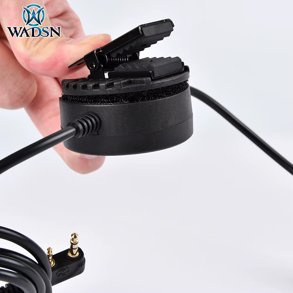 WADSN auriculares tácticos PTT Kenwood con clip metálico y botón - imagen 4