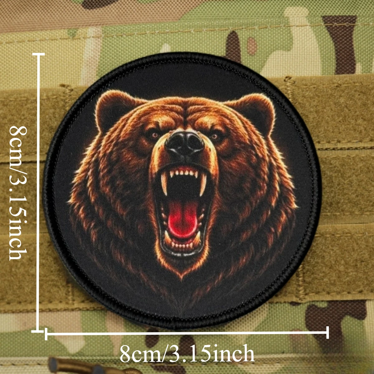 Parche táctico de oso con velcro para ropa y mochilas - imagen 3