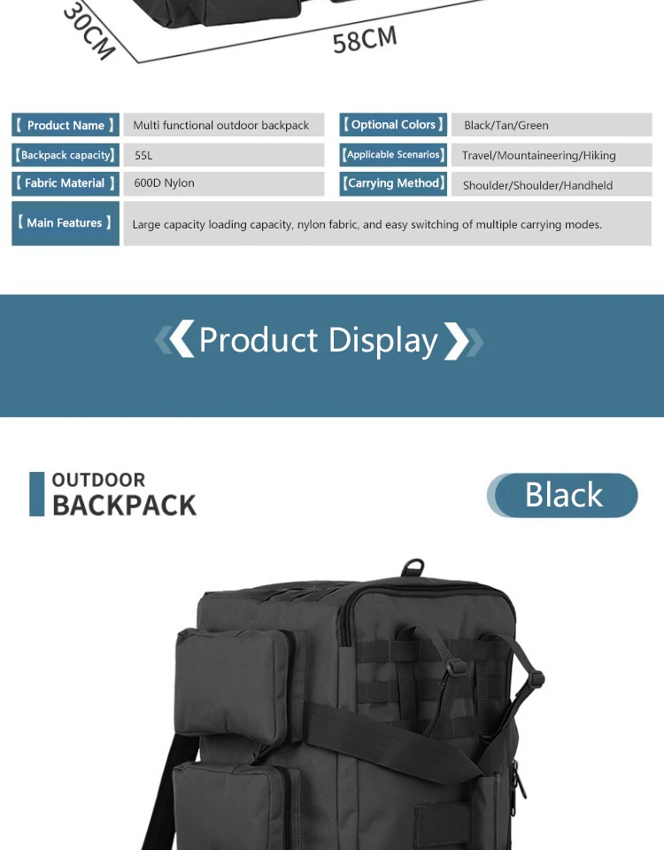 Bolsa táctica RUIN HAWK para senderismo y montañismo