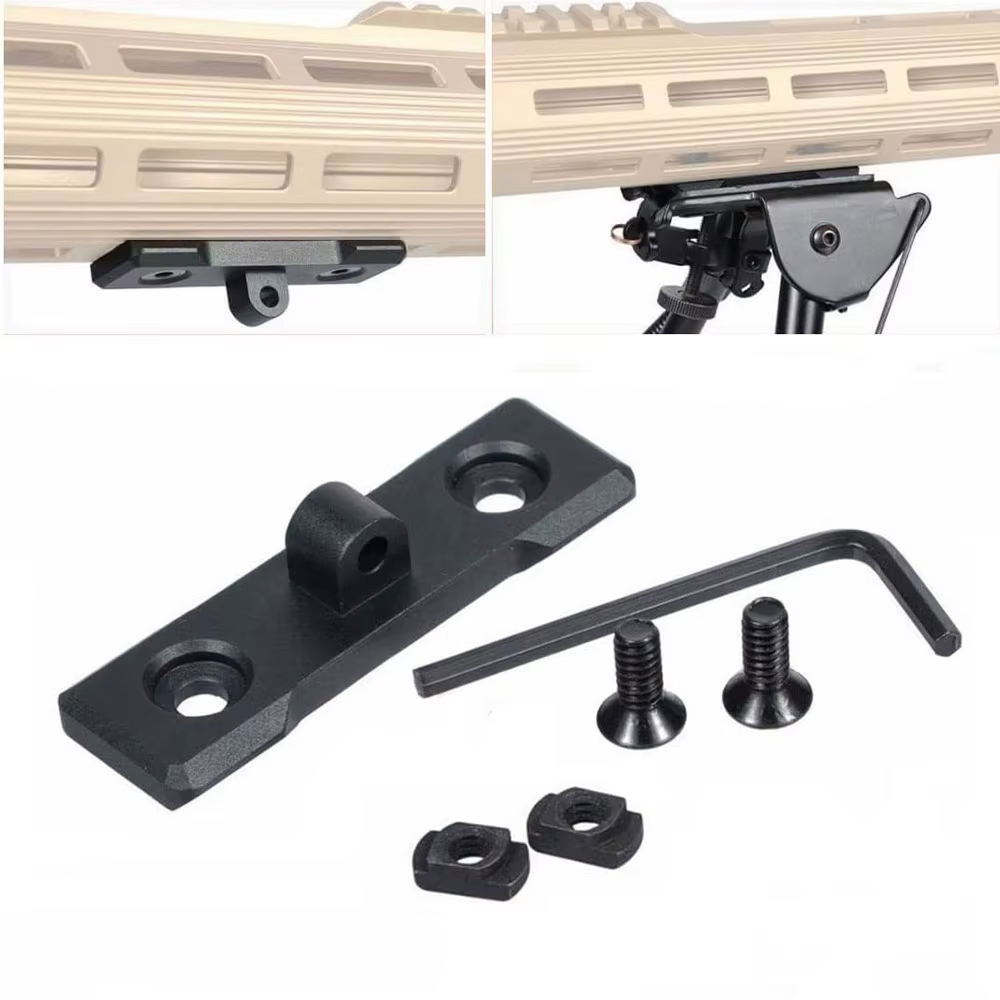 Adaptador M-LOK mejorado de montaje bajo compatible con aluminio negro - imagen 4