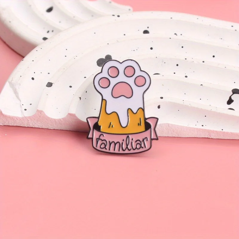 Emblema broche gato corazón rosa vibrante para ropa y chaquetas - imagen 4