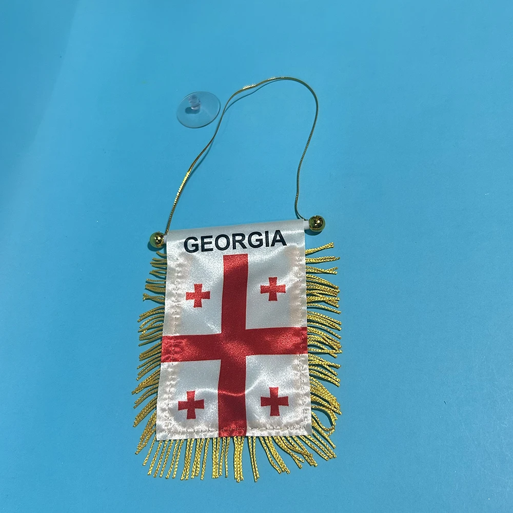 Bandera de Georgia mostrada en diferentes ángulos