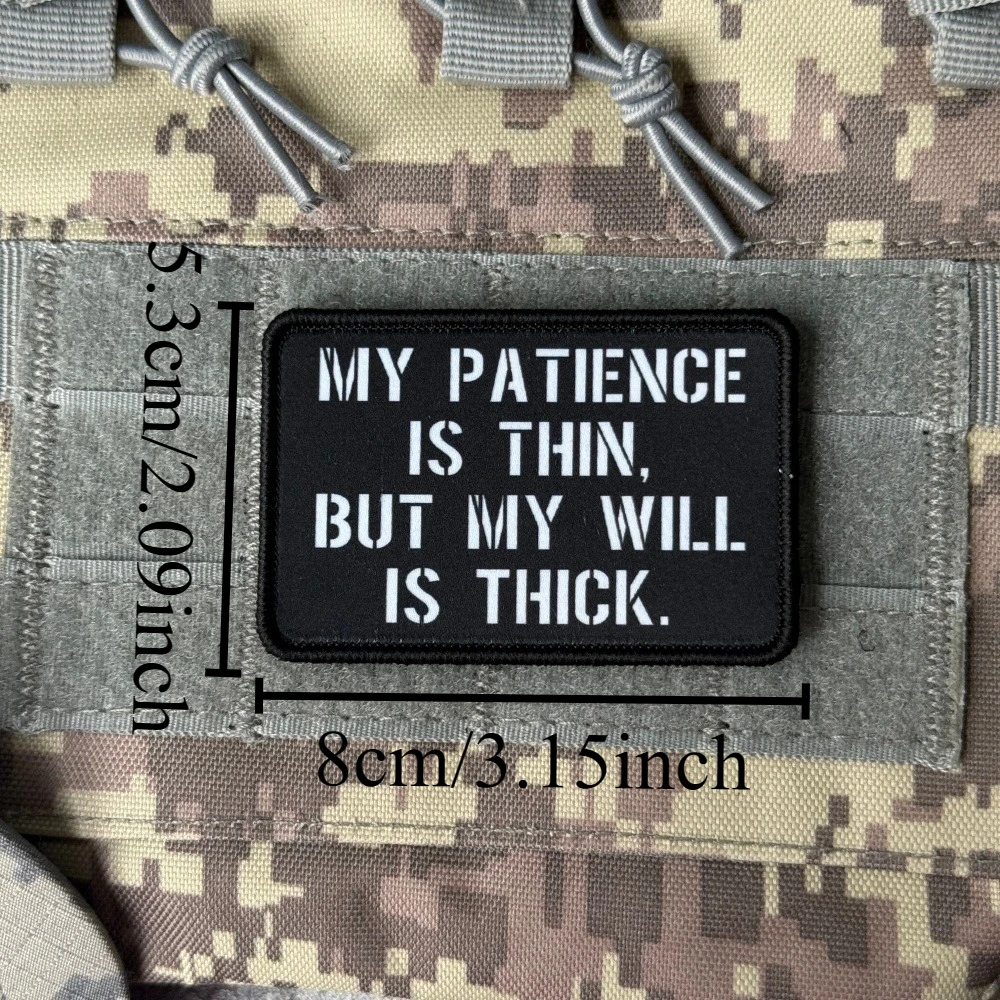 Parche táctico MY WILL IS THICK con gancho y bucle para ropa - imagen 2