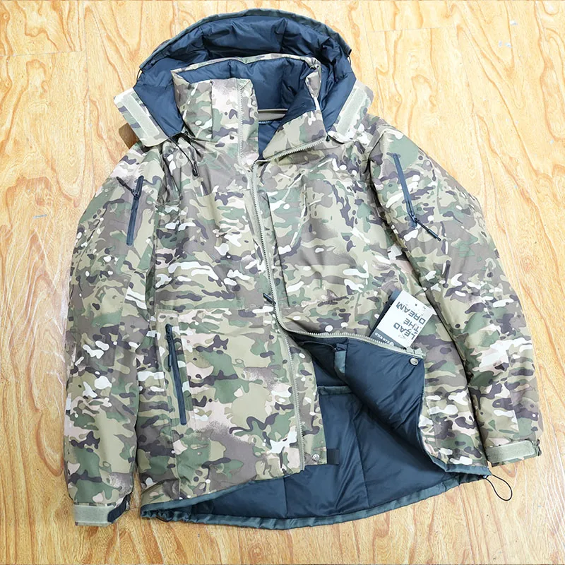 Chaquetas tácticas de plumón cálidas para hombre con camuflaje