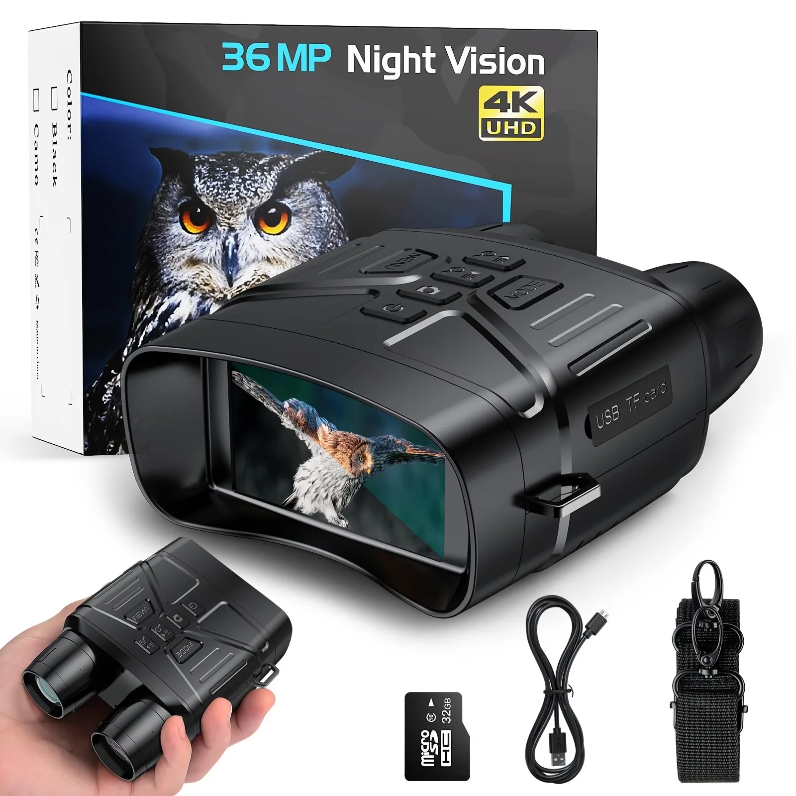 Gafas de visión nocturna IR con foto y vídeo True - imagen 3