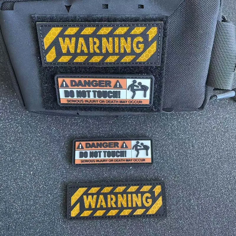 Parche reflectante IR adhesivo emblema advertencia PVC goma - imagen 5