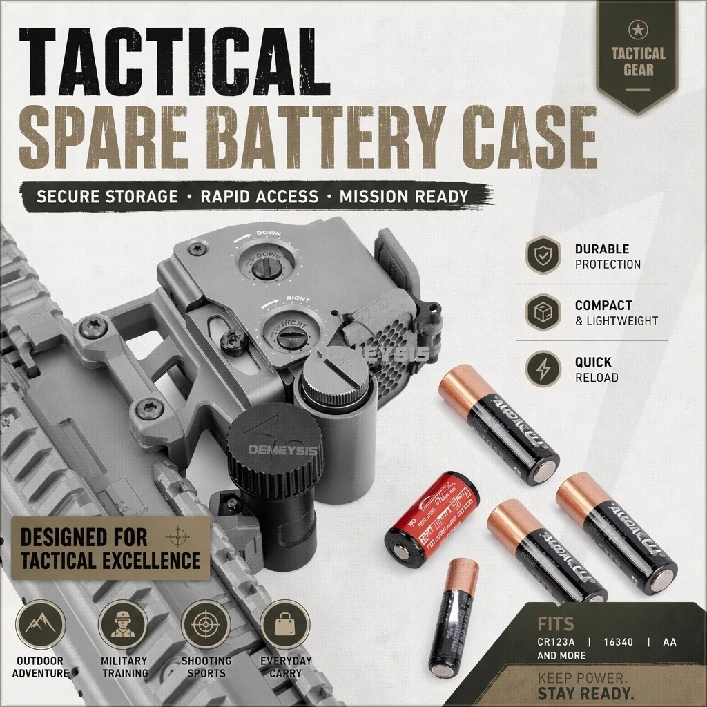 Estuche táctico para baterías CR123A y compatibles