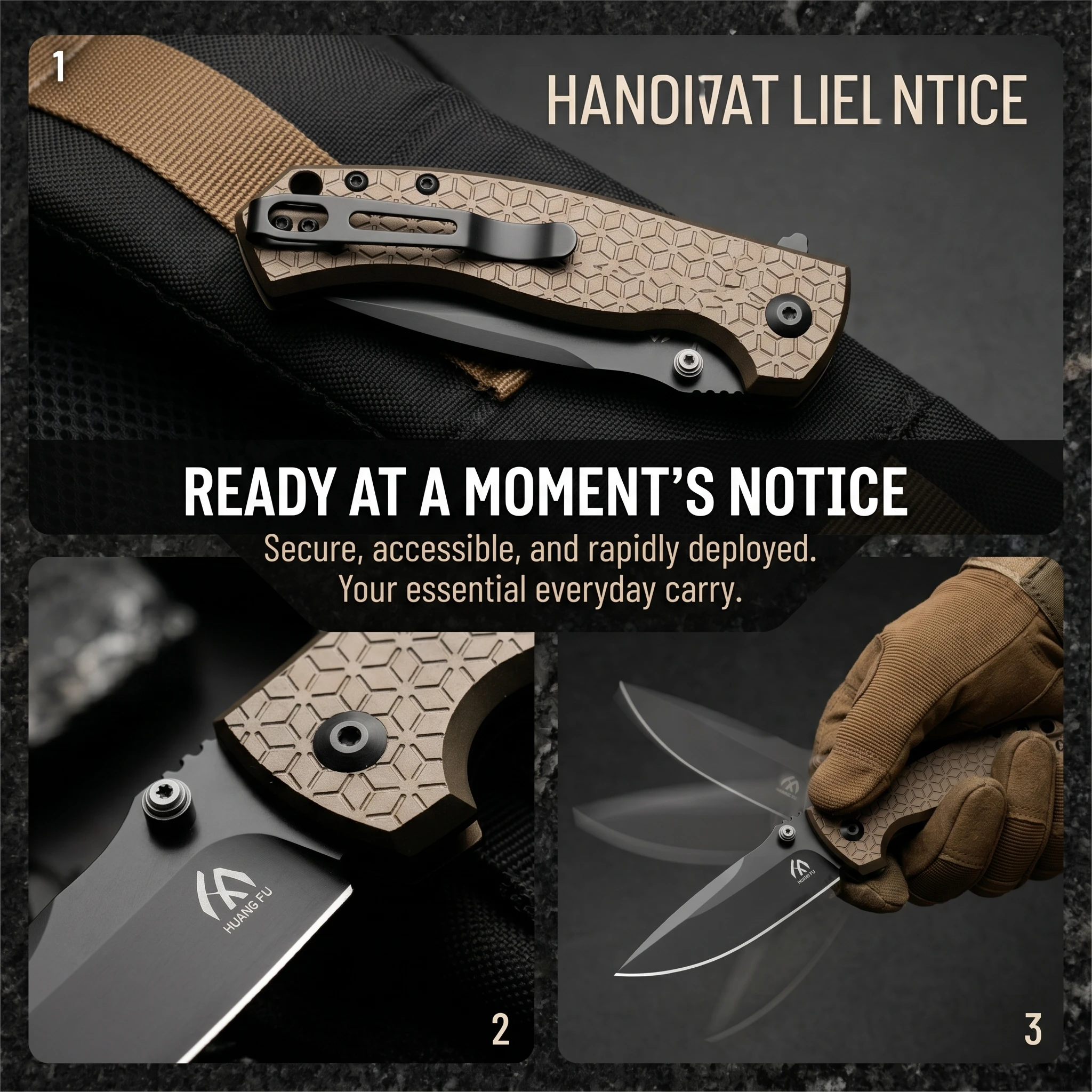 Navaja táctica plegable multiusos robusta para uso diario outdoor - imagen 4