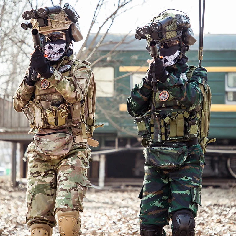 Traje camuflaje táctico de algodón infantil, manga larga de disfraz - imagen 5