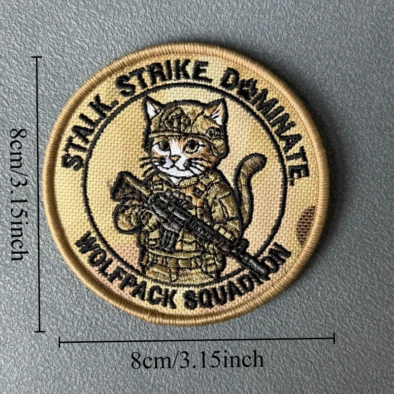 Parche táctico bordado gatito con velcro y adhesivo - imagen 5