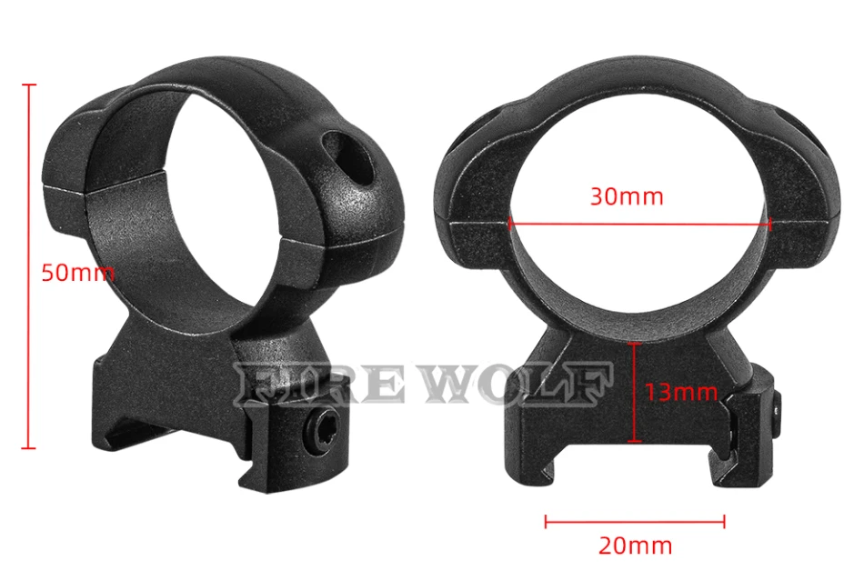 Anillos de montaje Fire Wolf en acero