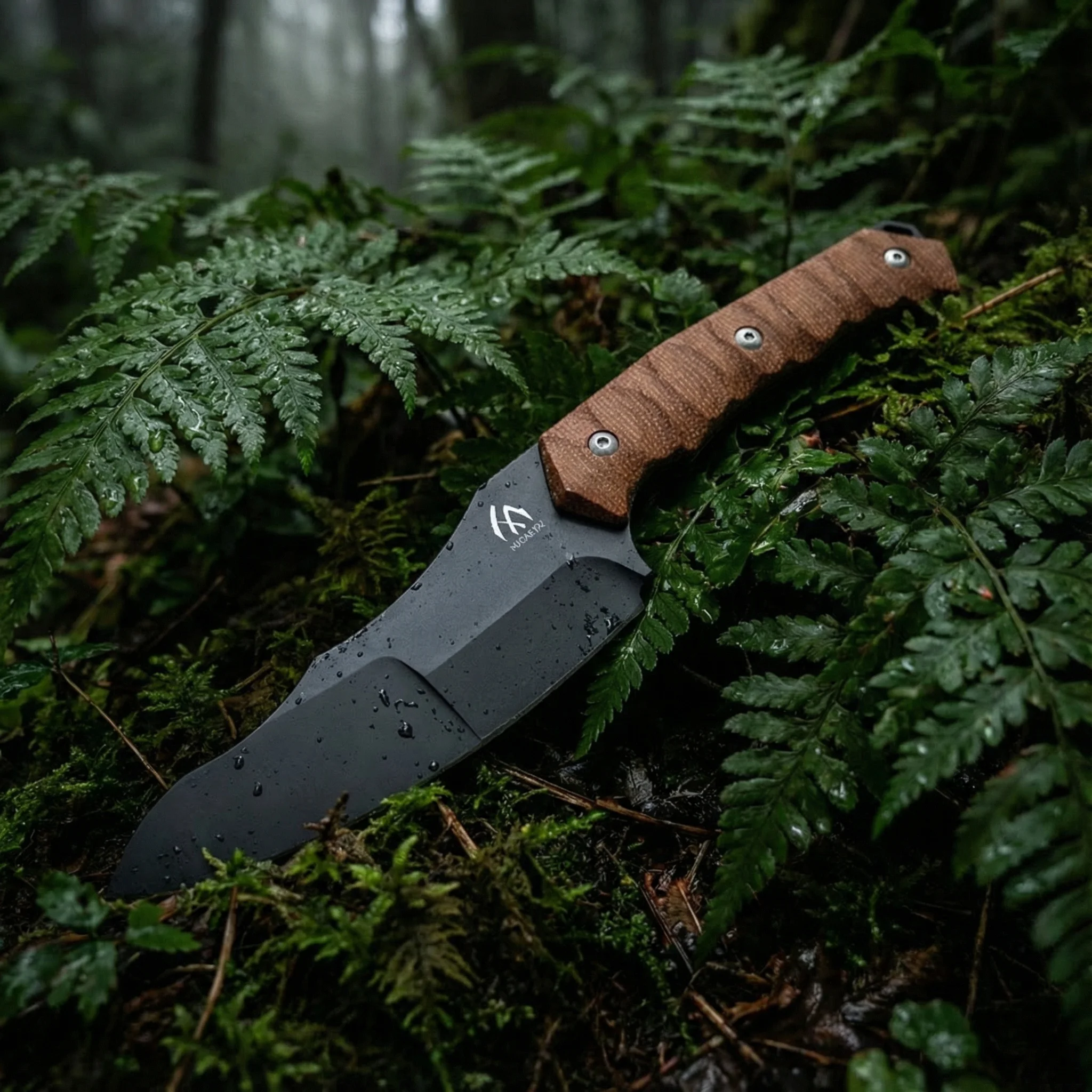 Cuchillo hoja fija mango lino con funda para exterior - imagen 4