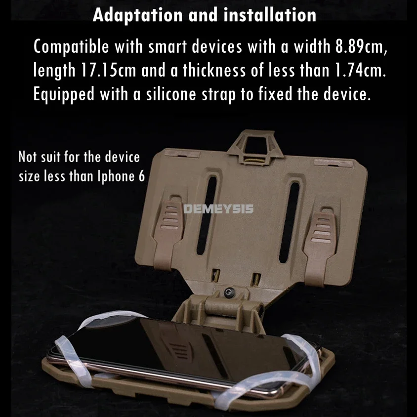 Soporte táctico para teléfono Molle EDC plegable, montaje pecho - imagen 3
