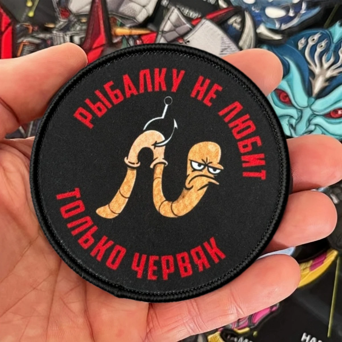 Parche táctico chevron pesca con gancho y bucle para mochila militar - imagen 3