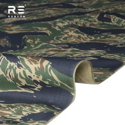 Tela NYCO ripstop camuflaje azul rayas tigre para uniformes tácticos