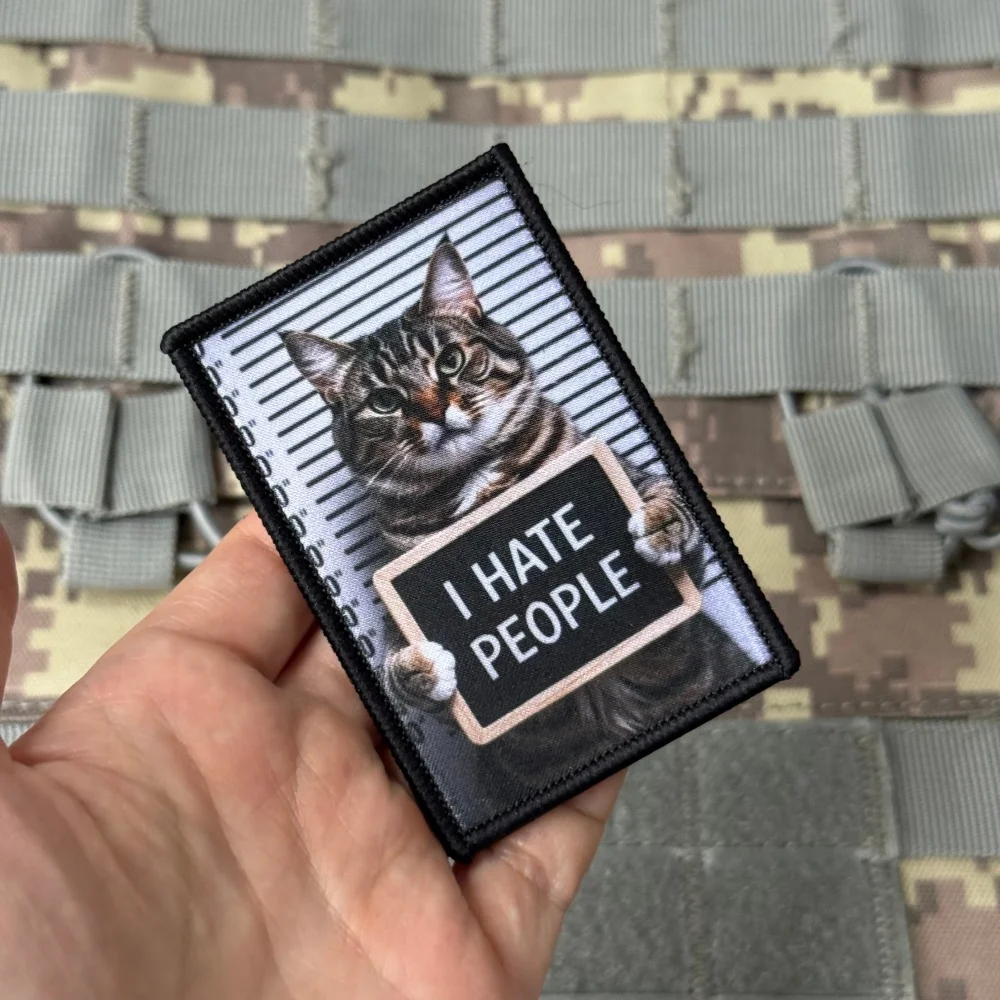 Parche moral táctico gato malhumorado «Odio a la gente» - imagen 5