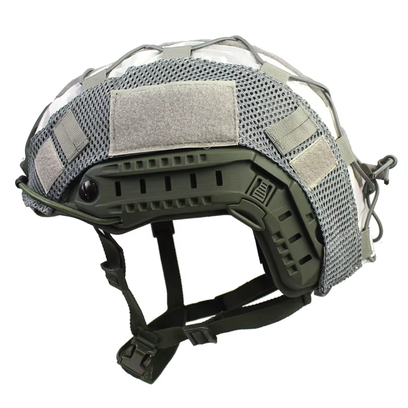 Funda de casco táctica camuflaje nieve con cordón ajustable - imagen 5